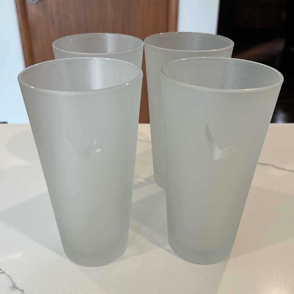 (4) Set GREY GOOSE FROSTED TALL GLASSES